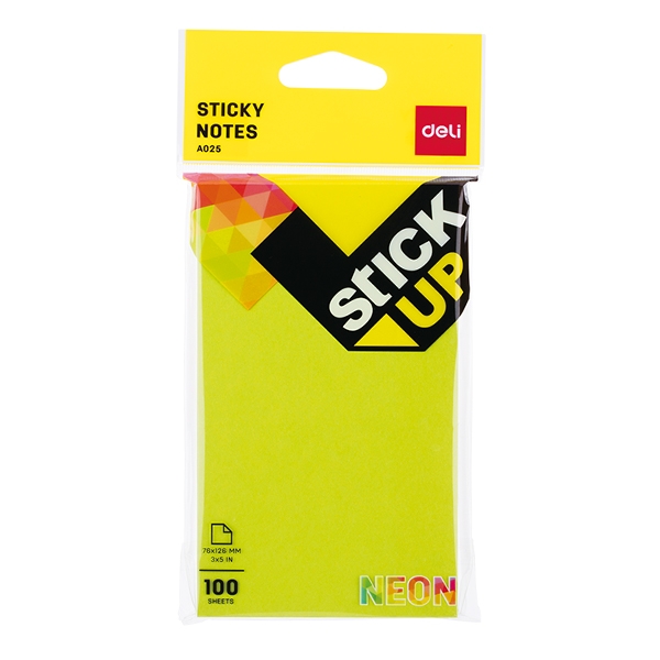 Giấy nhớ 3x5 (100 tờ) (Neon) (A02502) (Deli)